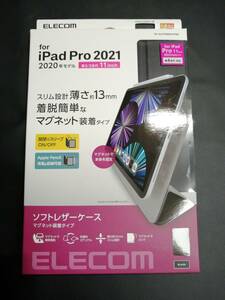 エレコム iPad Pro 11インチ ケース カバー 手帳 フラップ スリム 薄型 軽量 マグネット ブラック TB-A21PMWVPFBK 4549550208857