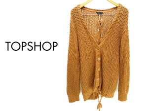 ●TOP SHOP トップショップ ざっくり編み 茶 カーディガン34●E