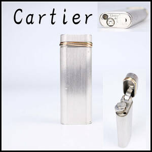 【秀】ZB447 カルティエ 【Cartier】 ガスライター シルバー／時代のすれあり 美品！ｒ