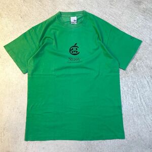 90s OLD STUSSY/Apple Logo Tee/S/USA オールド ステューシー アップル think different パロディ