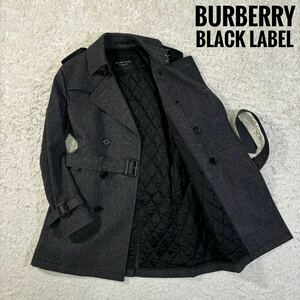 BURBERRY BLACK LABEL バーバリーブラックレーベル 【大人カッコイイ】 ベルト ツイード トレンチコート ジャケット アウター メンズ