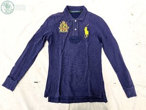 BA0604095　☆ ② Ralph Lauren ラルフローレン ビッグポニー ナンバリング 長袖 ポロシャツ ネイビー 綿 サイズ M ブランド 中古