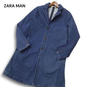 ZARA MAN 1975 ザラ マン 通年 ストレッチ★ デニム チェスター コート ショップコート Sz.M　メンズ　C4T08835_A#O