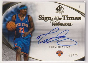 NBA TREVOR ARIZA AUTO UPPER DECK SP AUTHETIC Sign of the Times BASKETBALL AUTOGRAPH /75 枚限定 トレバー・アリーザ 直筆 サイン