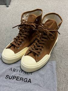 美品　SUPERGA スペルガ　WORKS　モールスキン スニーカー ハイカット 靴 メンズ レディース 42 27cm 袋付き　ARTIFACT By Superga