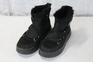 【0229B】(545) UGG アグ オーストラリア クラシック ブームバックル ショートブーツ レザーベルト 厚底 US7 24cm 黒 1104616 中古現状品