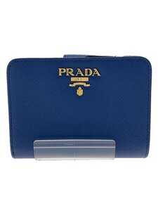 PRADA◆サフィアーノ/2つ折り財布/-/BLU/レディース/1ML018