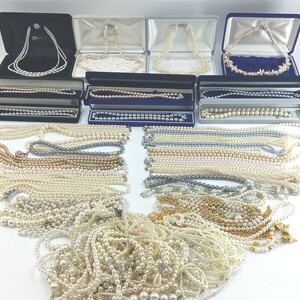 本真珠 真珠 パール ネックレス ブレスレット アコヤ 淡水 まとめ セット 大量 SILVER 金具 ゴールド ジュエリー akoya jewelry 約2.2kg