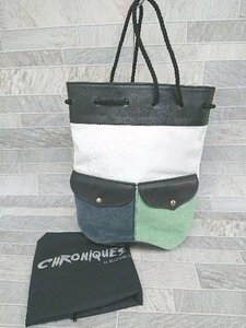 ◇ ◎ Chroniques?by Delphine Delafon ハンドバック ホワイト ブラック グリーン系 レディース P