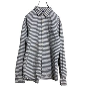 TOMMY HILFIGER 長袖 ボーダーシャツ キッズ XL 160～ トミーヒルフィガー ワンポイントロゴ 古着卸 アメリカ仕入 a612-5604