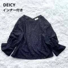 DEICY ブラウス シャツ シアー 花柄 カットジャガードブラウス トップス