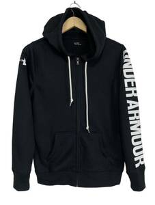 人気【美品】UNDER ARMOUR アンダーアーマー ZIPパーカー スウェットパーカー フーディ ジップアップ size M BLACK