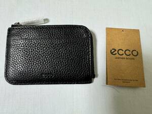 即決！新品エコーの本革カードケース+小銭入れ、ECCO CARD CASE ZIPPED PEBBLED LEATHER、NFC対応