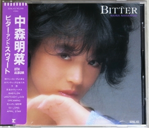 ◇旧規格 中森明菜 AKINA NAKAMORI ビター・アンド・スウィート BITTER AND SWEET 初回盤 帯付き 32XL-61 11A2 +++++ CSR \3,200 新品同様