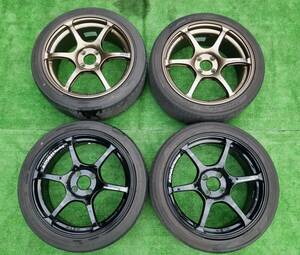 きれい！ADVAN RACING RG3 PCD100-4 17X7J +42 205/45R17 アドバンレーシング レーシング グロスブラック・ブロンズ ミニクーパーなどに