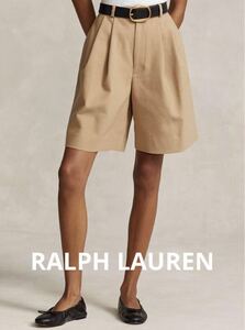 新作　現行　RALPH LAUREN ラルフローレン　リネン　ショートパンツ　ベージュ