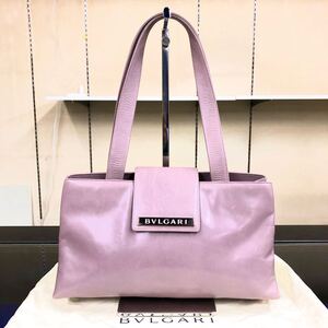 【ブルガリ】基準内 BVLGARI ハンドバッグ ロゴ金具 ミニトートバッグ パープルグレー色系 女性用 レディース イタリア製 保存袋付き