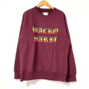 WACKO MARIA HEAVY WEIGHT CREW NECK SWEAT SHIRT コットントレーナー スウェット メンズ Mサイズ ボルドー系 ワコマリア トップス A2881◆