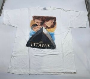 タイタニック Tシャツ XL ホワイト 白 半袖 1998 ビンテージ ヴィンテージ 映画 ムービーT 707タグ