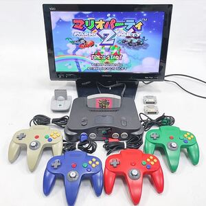 動作品 任天堂 Nintendo ニンテンドー64 NUS-001 ゲーム機 本体 こんと コントローラー4点/64GBパック/コントローラーパック 2点 R店1201☆