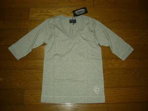 新品 CRIMIE クライミー カットソー S 灰 ５分丈 VネックTシャツ LOUDNESS 5TH V-NECK