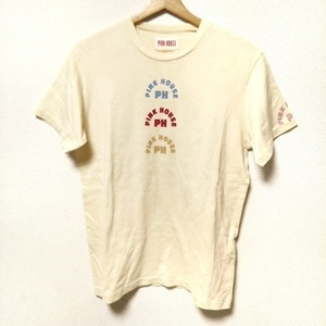 ピンクハウス PINK HOUSE 半袖Tシャツ - ライトイエロー×レッド×マルチ レディース クルーネック トップス