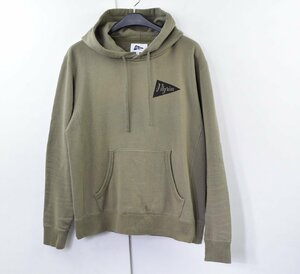 1242-24F0463★ビームス / ピルグリム サーフ+サプライ★ペナントロゴ パーカー/フーディ メンズ XS カーキ BEAMS Pilgrim Surf+Supply