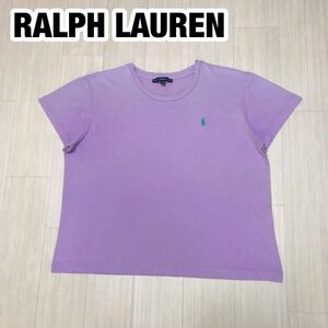 RALPH LAUREN ラルフローレン 半袖Tシャツ レディース L ライトパープル 刺繍ポニー