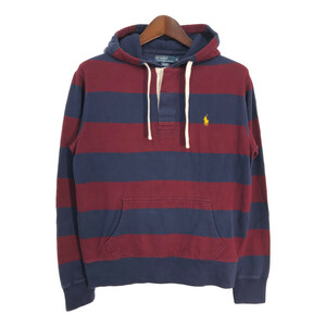 Polo by Ralph Lauren ポロ ラルフローレン ボーダー スウェット パーカー マルチカラー (メンズ M) 中古 古着 S4513