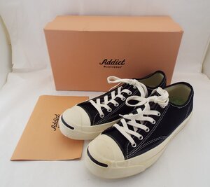 T3868〇CONVERSE ADDICT(コンバース アディクト)JACK PURCELL CANVAS ジャック パーセル キャンバス スニーカー 1CL857 ブラック 25.5cm