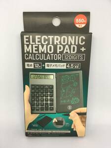 電子メモパッド＋電卓１２桁☆彡　４.５インチ　専用ペン付　新品未開封品　ELECTRONIC MEMO PAD＋CALCULATOR