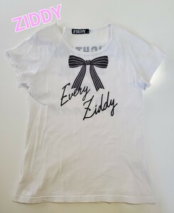 ZIDDY ジディ ジディー BEBE ベベ 半袖 ロゴTシャツ 白 黒 モノトーン シンプル オシャレ140 150 ブランド リボン 可愛い 女の子