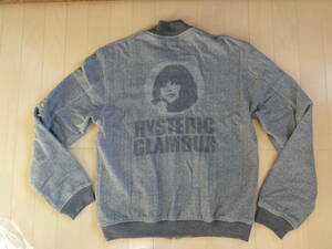 美品 HYSTERIC GLAMOUR CIRCLE WOMAN HEADジャカードジャケット グレー Sサイズ 02191CJ01