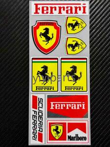 フェラーリ Ferrari イタリア 馬 ステッカー　黄色 マルボロ　Marlboro 長方形 自動車 レーシング スポンサー F1