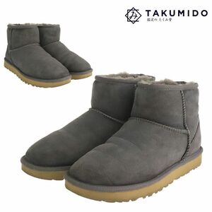 アグ UGG ムートンブーツ クラシックミニ 1016222 レディース サイズ25cm グレー シューズ 靴 中古AB 266179