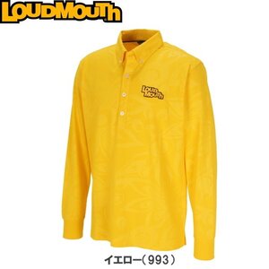 1円/在庫一掃特価★Loudmouthラウドマウス シャガデリックエンボス 長袖ポロシャツ 779-500 イエロー サイズM★送料無料★