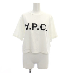 アーペーセー A.P.C. for IENA プリントTシャツ カットソー 半袖 ショート丈 ロゴ S 白 ホワイト /MY ■OS レディース