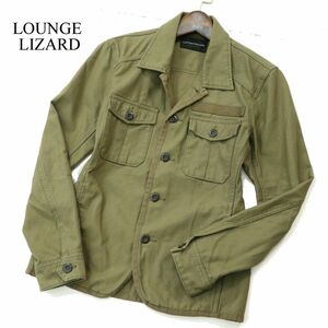 LOUNGE LIZARD ラウンジリザード 通年 パイピング★ ミリタリー ワーク シャツ ジャケット Sz.1　メンズ 日本製　A3T14743_C#O