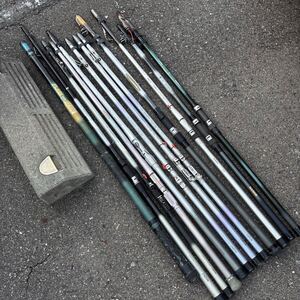 釣り竿 11本+玉網1本セット 磯釣り 海釣り ロッド ジャンク ダイワ DAIWA シマノ SHIMANO 等