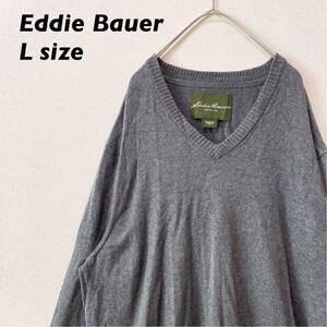 エディーバウアー　ニット　セーター　カシミア混　無地　プレーン　男女兼用　Lサイズ　大きいサイズ　ユニセックス　Eddie Bauer