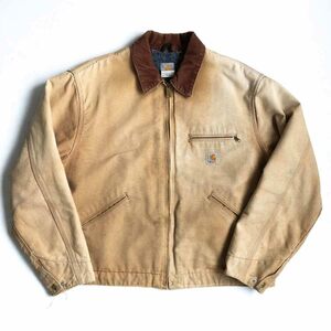 【雰囲気抜群】Carhartt【Detroit Jacket デトロイトジャケット】XL BRN ブラウン ダック カーハート 古着 u2408144