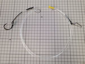 +●大物泳がせ仕掛ナイロン30号●親針移動式●3メートル●活イカ餌　ヤリイカ　アカイカ泳がせ●