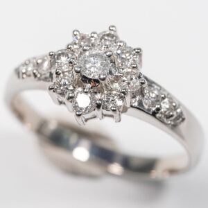 ★1円〜★0.50ct PT900 3.5g ♯11 鑑定付 天然ダイヤモンド Natural Diamond Platinum プラチナ 白金 Ring Jewelry 新品仕上 リング 指輪