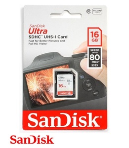 サンディスク SDHCカード 16GB UHS-I class10 Ultra SDカード R:80MB/s 533X SDSDUNC-016G-GN6IN SanDisk フルHD録画対応