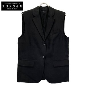 Theory セオリー 23SS ブラック リネン Galena Linen Boxy OS Vest ブラック S ベスト リネン レディース 中古