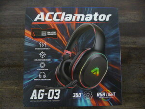 Acclamator AG-03ワイヤレスBluetoothゲーミングヘッドセット　振動効果音LEDグラデーション　折りたたみ可能