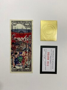 DEATH NYC signed U.S dollar bill USドル札 紙幣 世界限定 アンディ・ウォーホル SLAM DUNK キャンベルのスープ缶 現代アート