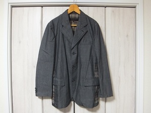 COMME des GARCONS HOMME デニム地（綿60% ポリエステル40％）3Bテーラードジャケット M グレー☆コムデギャルソンオム 日本製