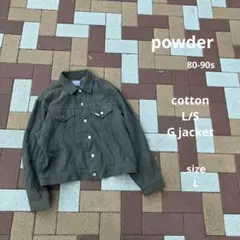 90s powder コットン　グレー　Gジャン　ジャケット　レディース