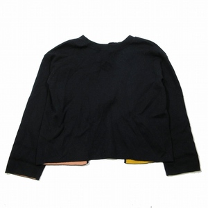 17AW ピーエスポールスミス PS Paul Smith バックリボン カットソー ニット 長袖 ボートネック M 黒 ブラック/7▲B7 レディース